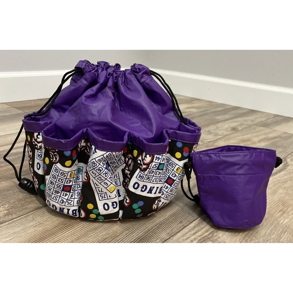 Retro style Leather and print‎ Bingo Dauber Bag 10 Pocket Bag Winners